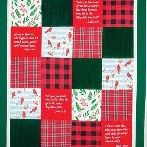 Christmas Scripture Quilted Throw - Brand New